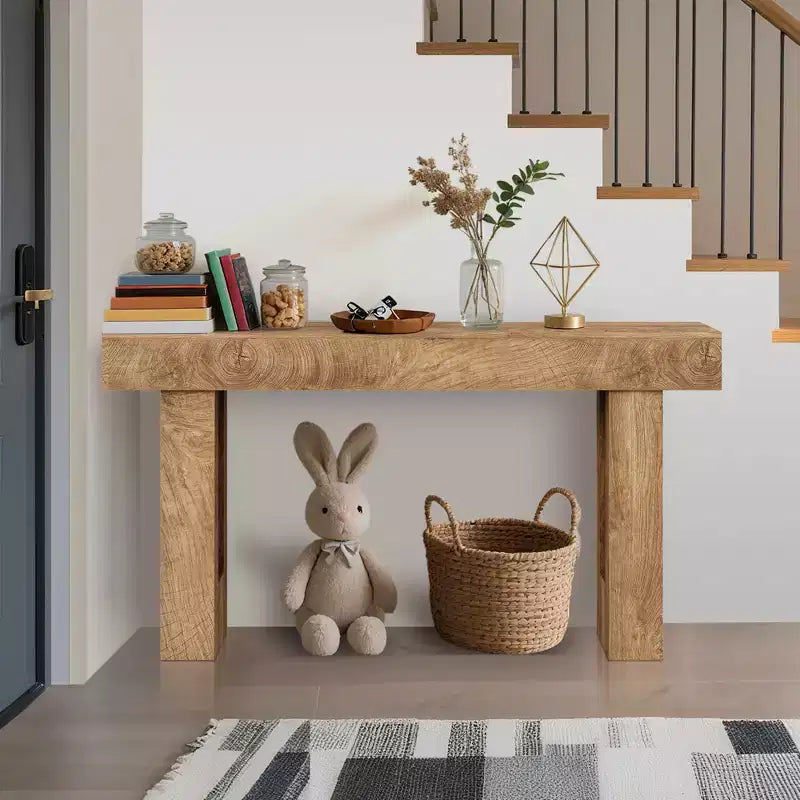 Konsolentische für den Eingangsbereich, schmale Sofatische, Eingangstisch, rustikaler schmaler Eingang, Haustür für Wohnzimmer, Flur