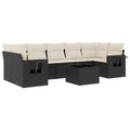 vidaXL Garden Sofa Set Black PE Rattan Large Adjustable Feet