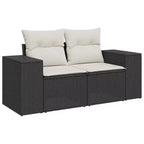 vidaXL Garten-Sofagarnitur Schwarz Polyrattan Große Modulare Garten-Sofagarnitur