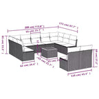 vidaXL Garten-Sofagarnitur Schwarz, Creme