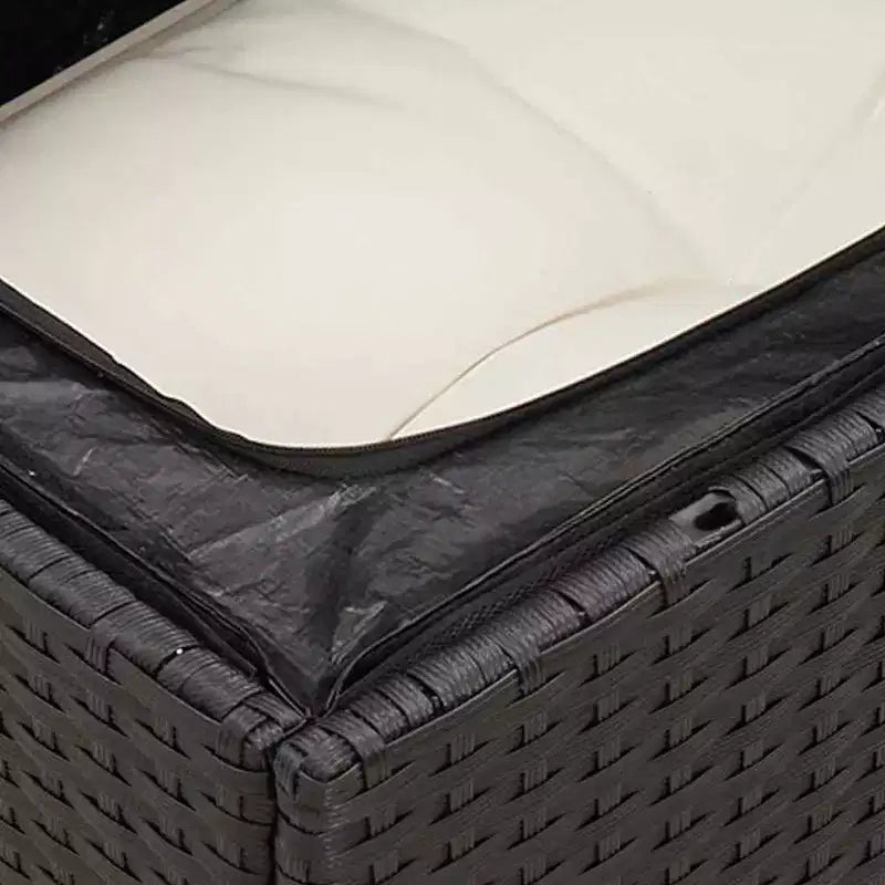 vidaXL Garten-Sofagarnitur Schwarz, Creme