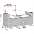 vidaXL Garten-Sofagarnitur Schwarz Polyrattan 6-teilige Modulare Garten-Sofagarnitur