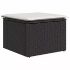 vidaXL Garten-Sofagarnitur Schwarz Polyrattan 6-teilige Modulare Garten-Sofagarnitur