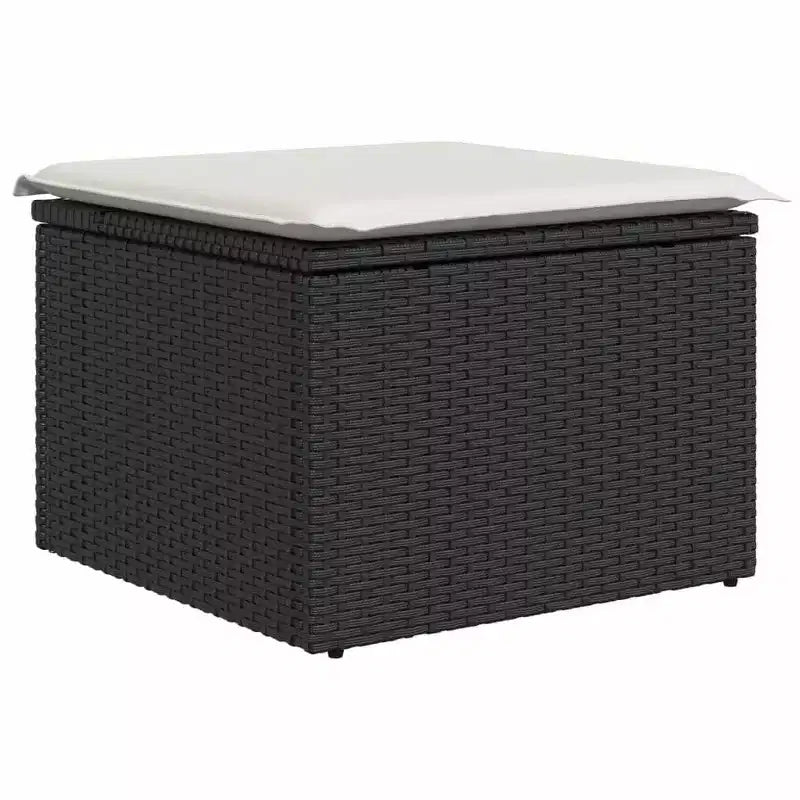 vidaXL Garten-Sofagarnitur Schwarz Polyrattan 6-teilige Modulare Garten-Sofagarnitur
