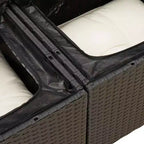 vidaXL Garten-Sofagarnitur Schwarz Polyrattan 6-teilige Modulare Garten-Sofagarnitur