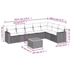 vidaXL Gartensitzgruppe Schwarz und Cremeweiß PE Rattan Groß Modular