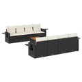 vidaXL Garden Sofa Set Black PE rattan, powder-coated steel, acacia wood