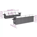 vidaXL Garten-Sofa-Set Schwarz Polyrattan, pulverbeschichteter Stahl, Akazienholz