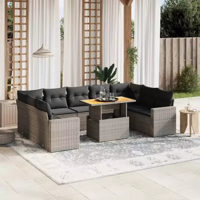 vidaXL Garten-Sofa-Set Grau