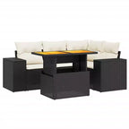 vidaXL Garden Sofa Set Black PE Rattan Large Garden Sofa Set