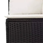 vidaXL Gartensofa-Set Schwarz Polyrattan Großes Gartensofa-Set