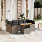 vidaXL Gartensofa-Set Grau Polyrattan Modulares Garten-Sofa-Set