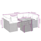 vidaXL Gartensofa-Set Grau Polyrattan Modulares Garten-Sofa-Set
