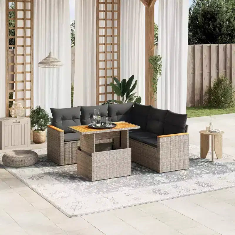 vidaXL Garten-Sofa-Set Grau