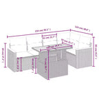 vidaXL Garten-Sofa-Set Schwarz Polyrattan 6-teilig Modular