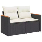 vidaXL Garten-Sofa-Set Schwarz Polyrattan 6-teilig Modular