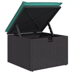 vidaXL 9-teiliges Lounge-Set mit Kissen Schwarz und Blau Polyrattan