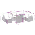 vidaXL 9-teiliges Lounge-Set mit Kissen Schwarz und Blau Polyrattan