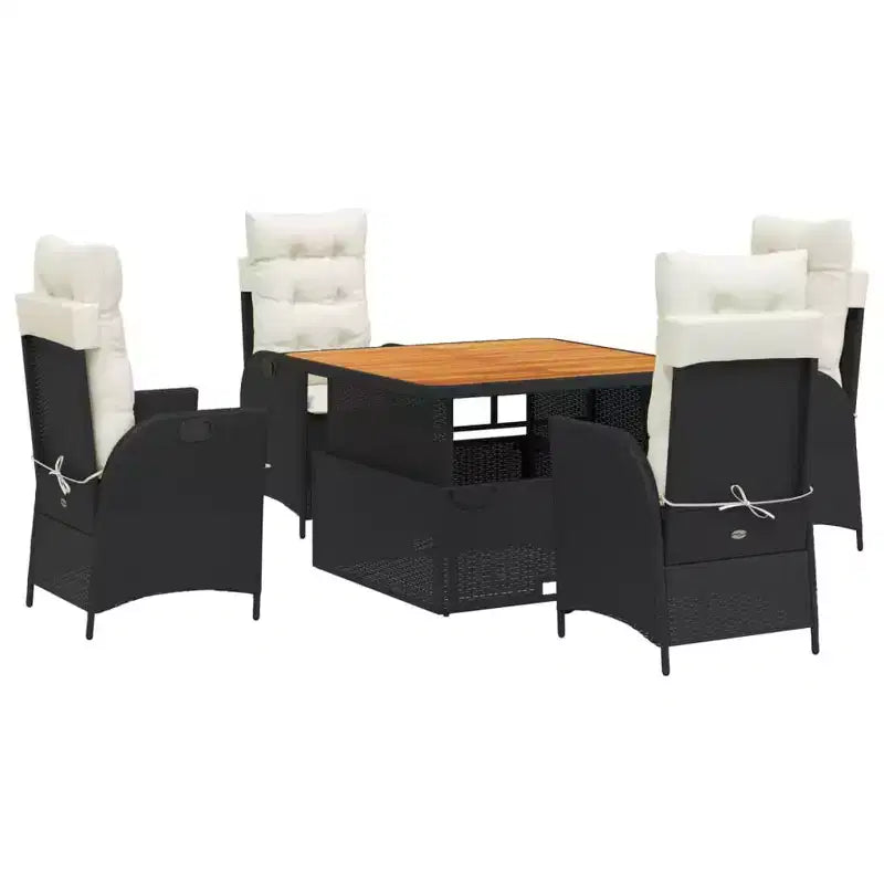 vidaXL Garden Dining Set Black, Brown, Cream