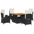vidaXL Garden Dining Set Black, Brown, Cream