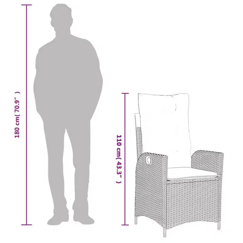 vidaXL Garten-Essgruppe Schwarz, Braun, Creme