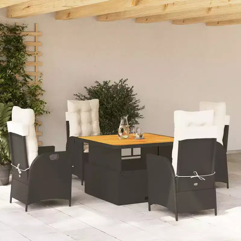 vidaXL Garten-Essgruppe Schwarz, Braun, Creme