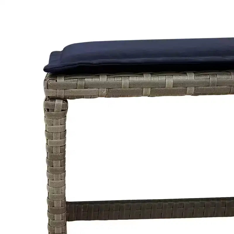 vidaXL Garten-Essgruppe 8-teilig Polyrattan Grau Groß Klappbar