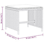 vidaXL Garten-Essgruppe 8-teilig Polyrattan Grau Groß Klappbar