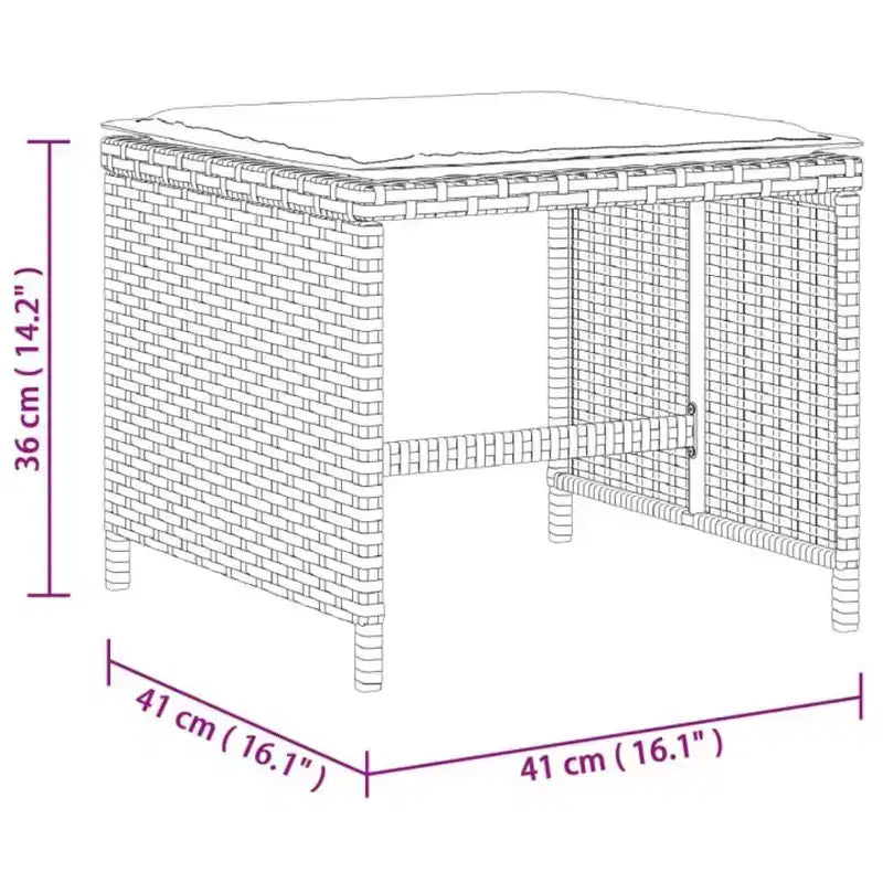 vidaXL Garten-Essgruppe 8-teilig Polyrattan Grau Groß Klappbar