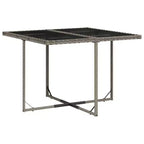 vidaXL Garten-Essgruppe 8-teilig Polyrattan Grau Groß Klappbar
