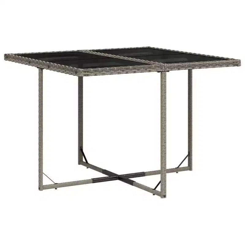 vidaXL Garten-Essgruppe 8-teilig Polyrattan Grau Groß Klappbar