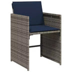 vidaXL Garten-Essgruppe 8-teilig Polyrattan Grau Groß Klappbar