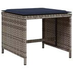 vidaXL Garten-Essgruppe 8-teilig Polyrattan Grau Groß Klappbar