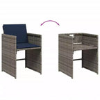 vidaXL Garten-Essgruppe 8-teilig Polyrattan Grau Groß Klappbar