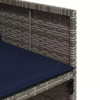 vidaXL Garten-Essgruppe 8-teilig Polyrattan Grau Groß Klappbar