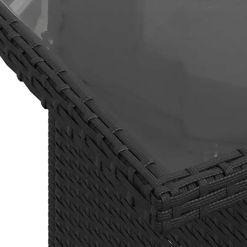vidaXL Loungeset mit Kissen 7-teilig Polyrattan Akazie - Schwarz