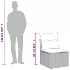 vidaXL Loungeset mit Kissen 7-teilig Polyrattan Akazie - Schwarz
