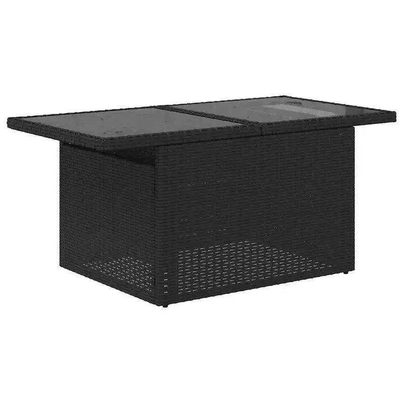 vidaXL Loungeset mit Kissen 7-teilig Polyrattan Akazie - Schwarz