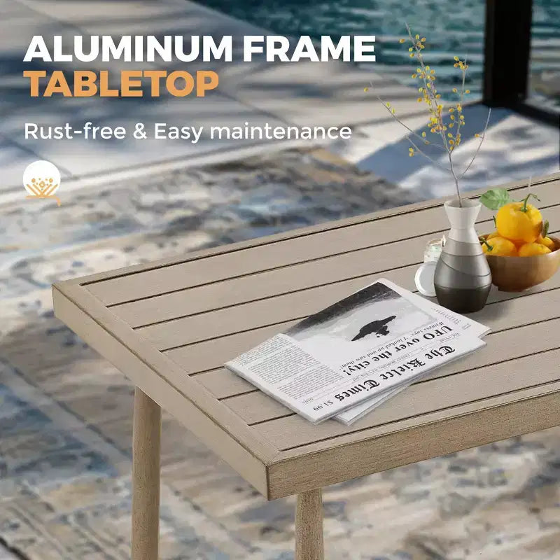 HAPPATIO Patio Gartenmöbel-Set – 6-teiliges Aluminium Outdoor Sitzgruppe mit Loveseat, Sesseln, Couchtisch und Ottomanen für Garten, Veranda