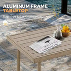 HAPPATIO Patio Gartenmöbel-Set – 6-teiliges Aluminium Outdoor Sitzgruppe mit Loveseat, Sesseln, Couchtisch und Ottomanen für Garten, Veranda