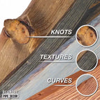 RESTORE Boulder Black 24 Zoll Holzregal mit natürlicher Baumkante (nur Holz) von Pipe Decor