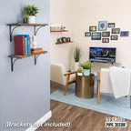 RESTORE Boulder Black 24 Zoll Holzregal mit natürlicher Baumkante (nur Holz) von Pipe Decor