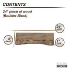 RESTORE Boulder Black 24 Zoll Holzregal mit natürlicher Baumkante (nur Holz) von Pipe Decor