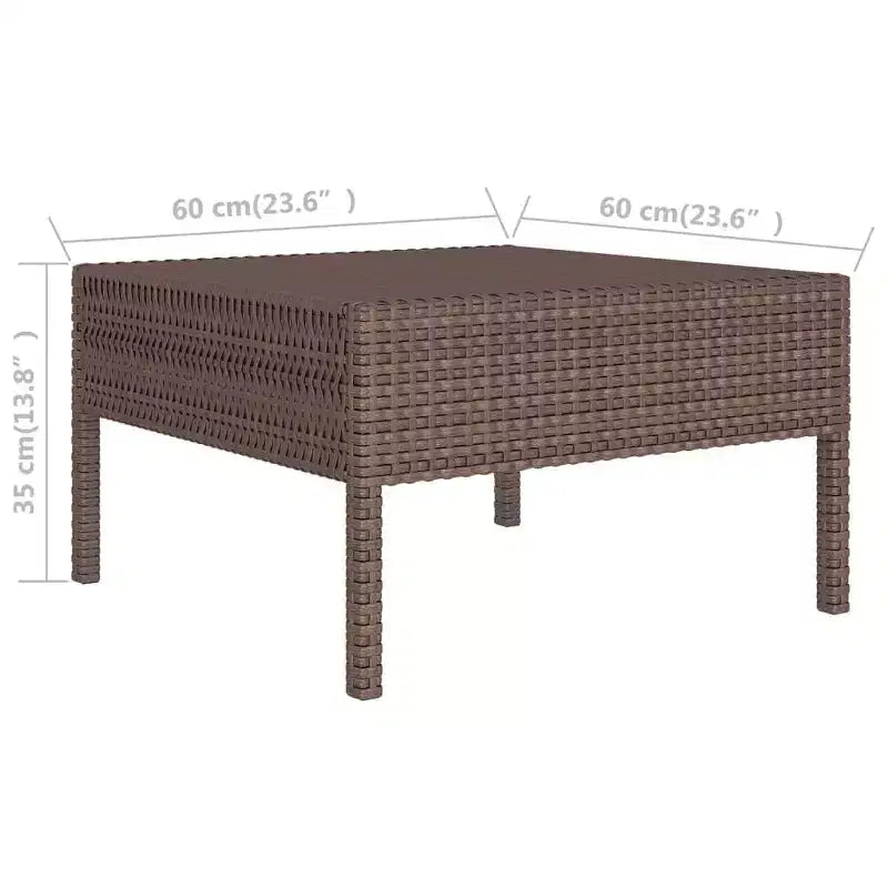 vidaXL Garten Lounge-Set Outdoor Ecksofa-Set Tisch Polyrattan Braun