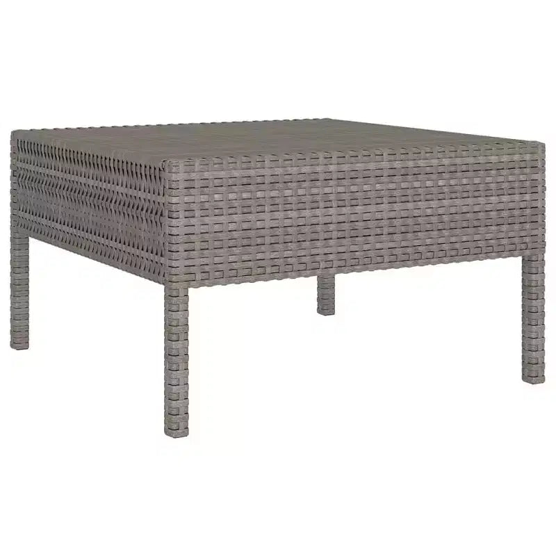 vidaXL Garten Loungeset Outdoor Ecksofa Tisch Polyrattan Grau