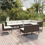 vidaXL Garten Loungeset Terrassen-Sitzgruppe Sofa Outdoor Polyrattan Braun