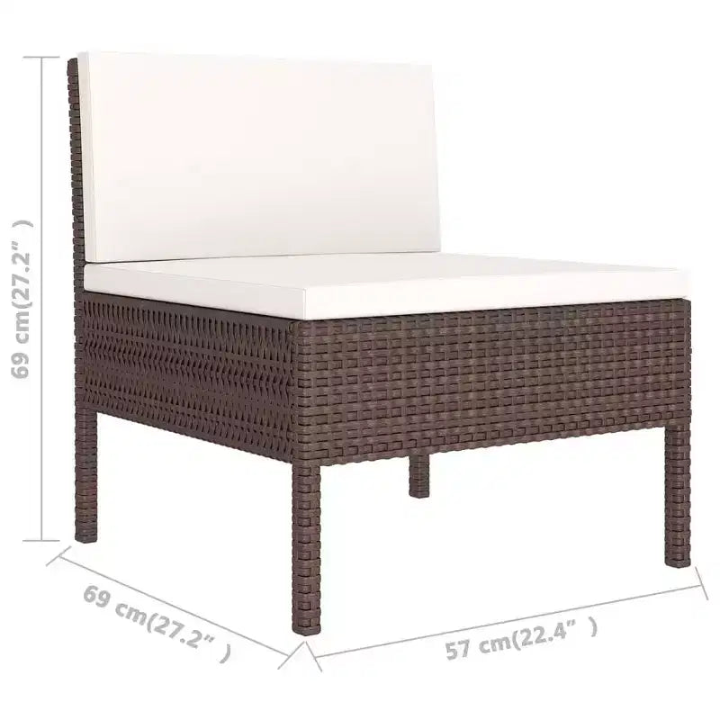vidaXL Garten Loungeset Terrassen-Sitzgruppe Sofa Outdoor Polyrattan Braun