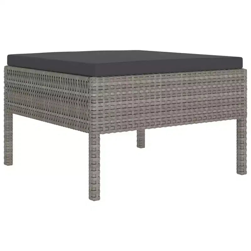 vidaXL Garten Lounge Set Terrassen Ecksofa Couch Outdoor Polyrattan Grau