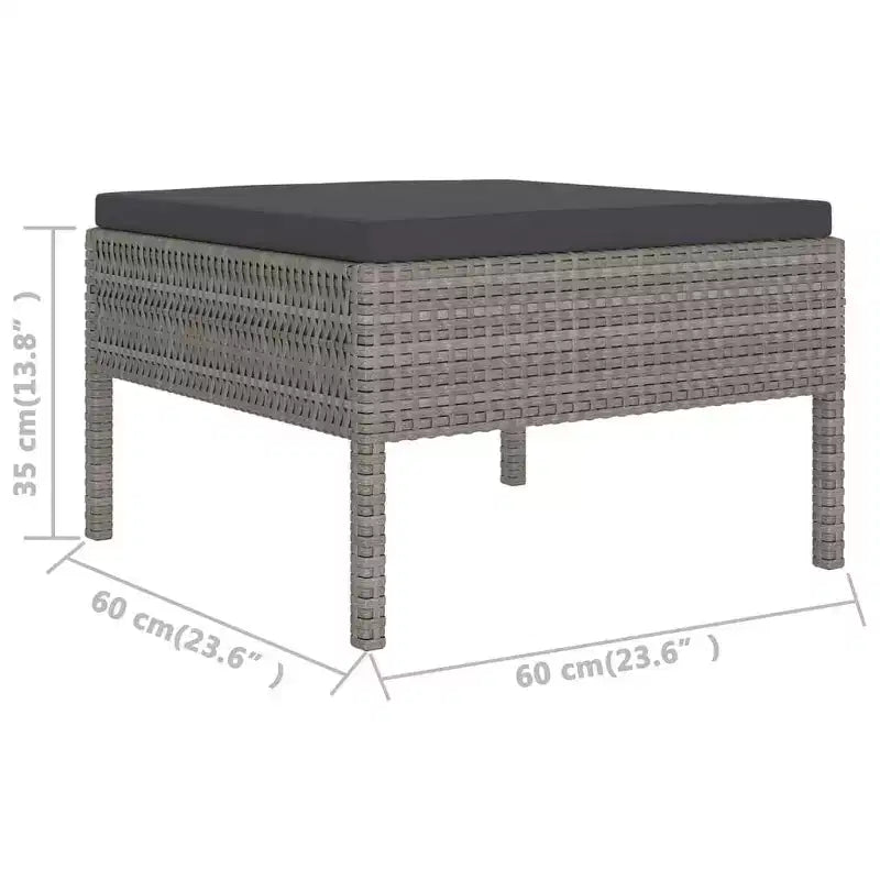 vidaXL Garten Lounge Set Terrassen Ecksofa Couch Outdoor Polyrattan Grau