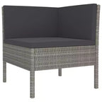 vidaXL Garten Lounge Set Terrassen Ecksofa Couch Outdoor Polyrattan Grau
